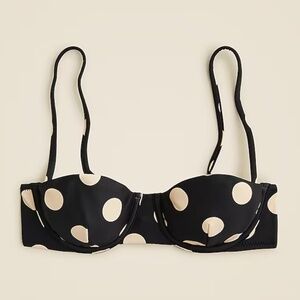 J.crew Balconette underwire bikini top in dot print
